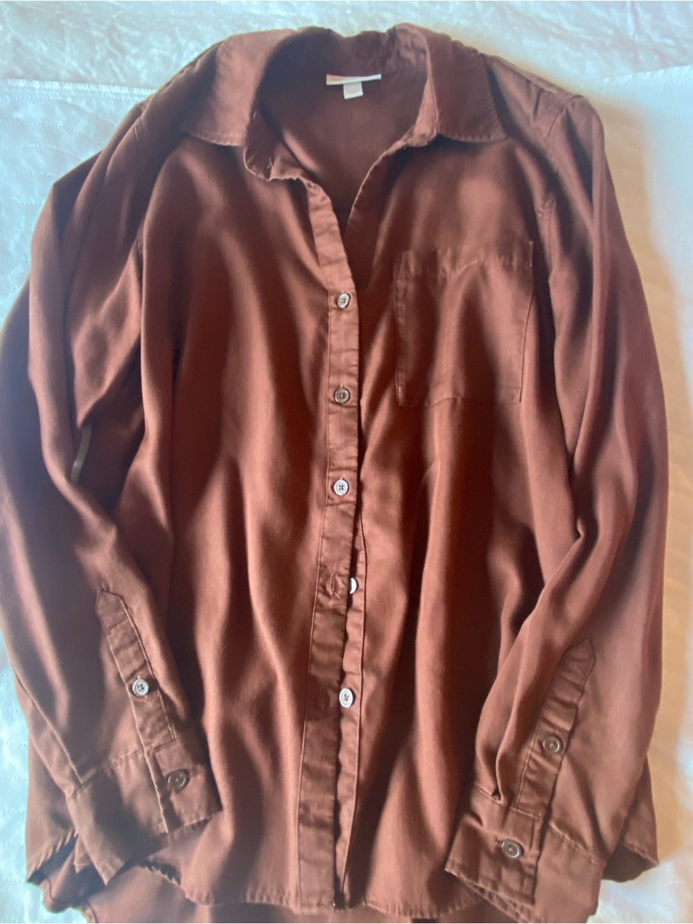 Knox Rose Chocolate Brown Button-Up Top
